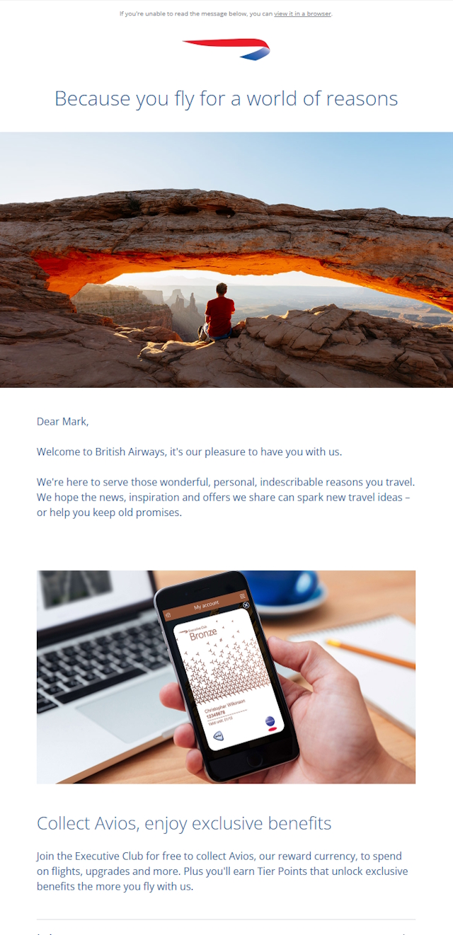 British Airways Email Design