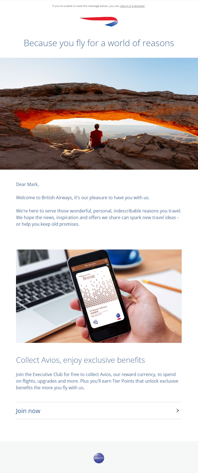 British Airways Email Design