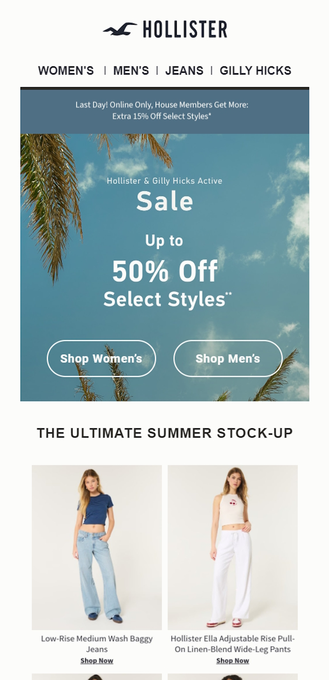 Hollister Email Design