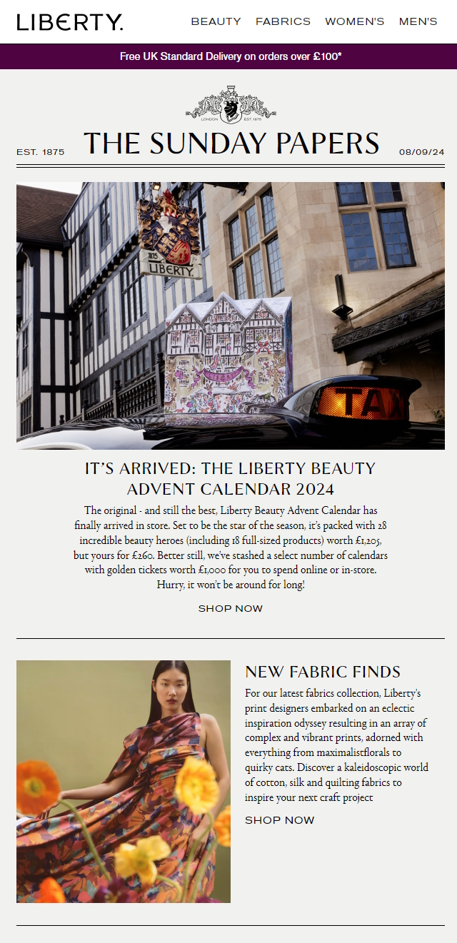 Liberty London Email Design