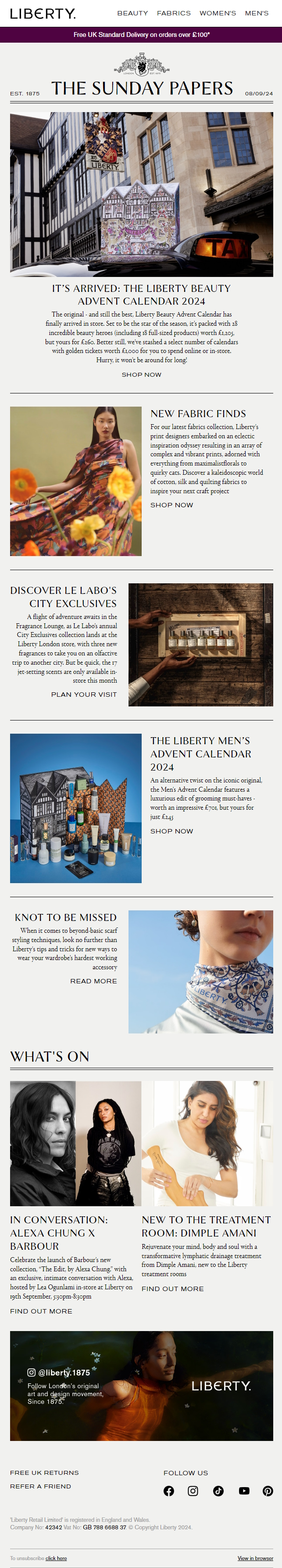 Liberty London Email Design