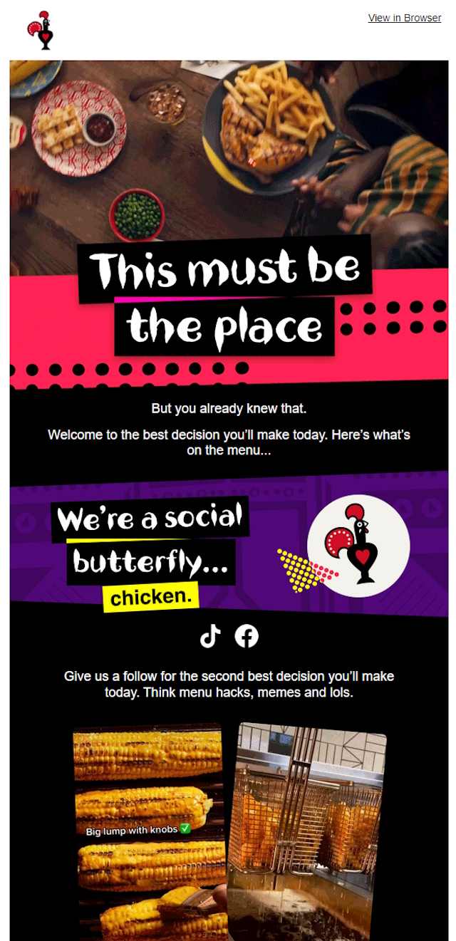 Nandos welcome email