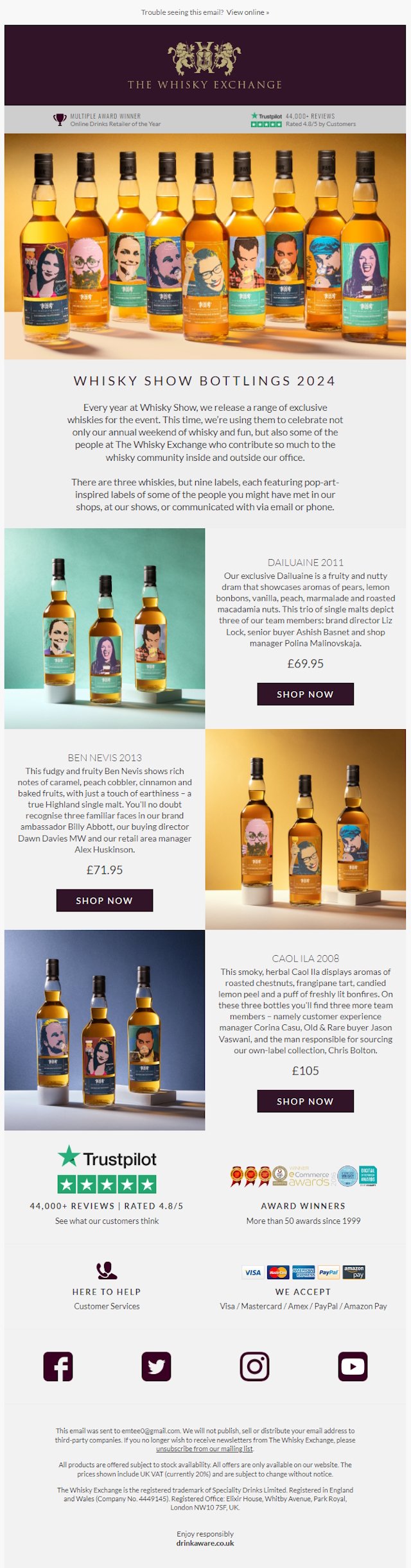 The Whisky Exchange Email Design