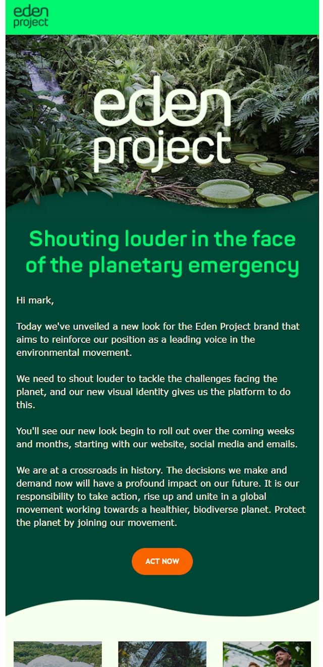 Eden Project Email Design