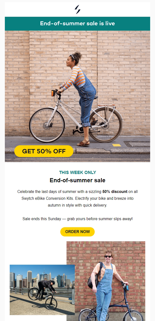 Swytch bike email design