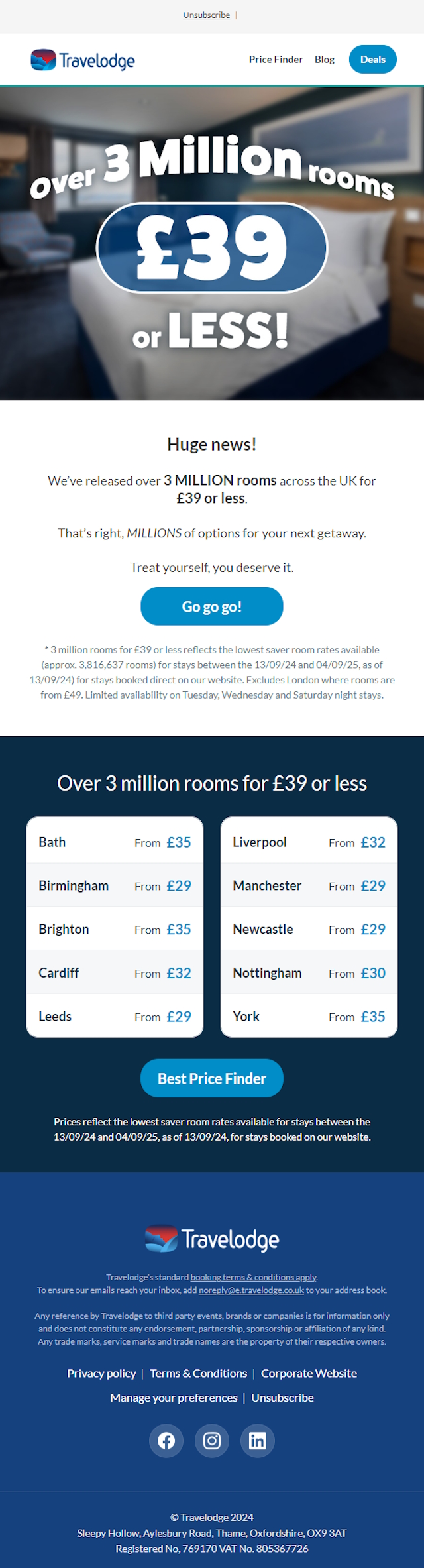 Travelodge Email Design