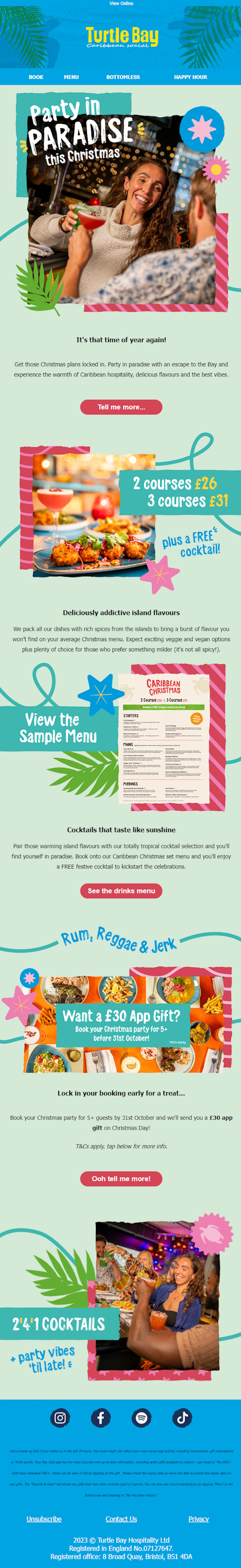 Turtle Bay email design