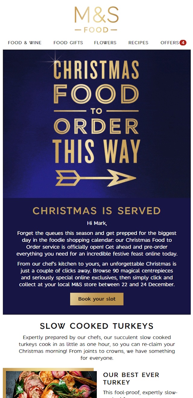 Marks and Spencer Food Email Design