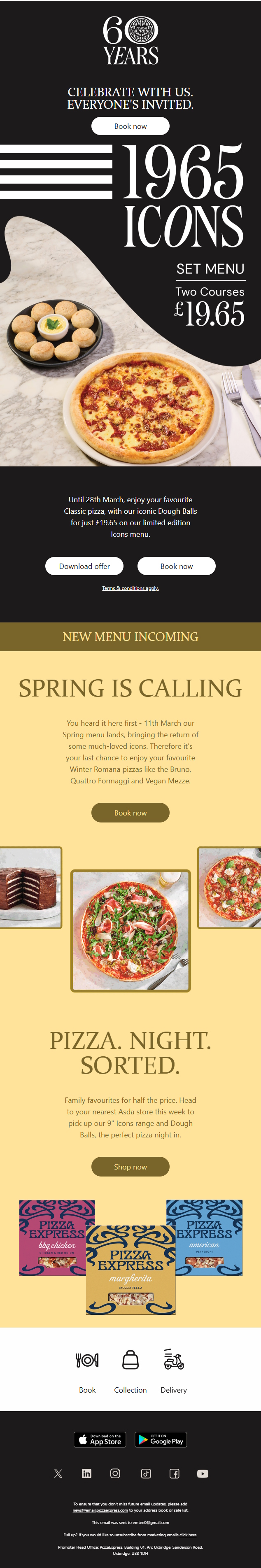 Pizza Express email design